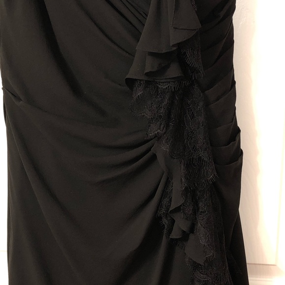 ✨NEW✨ Ann Taylor Black Silk One Shoulder Dress Sz8 - Picture 4 of 8